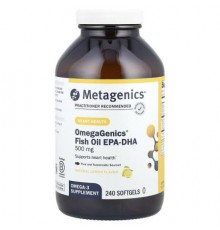 Metagenics, OmegaGenics®, Fish Oil EPA-DHA, Natural Lemon, 500 mg, 240 Softgels
