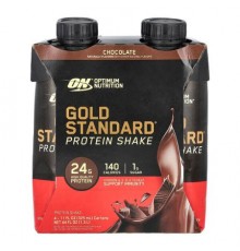 Optimum Nutrition, Gold Standard® Protein Shake, Chocolate, 4 Cartons, 11 fl oz (325 ml) Each