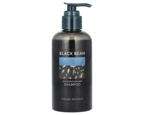 Nature Republic, Black Bean, Invigorating Hair Shampoo, For All Types of Hair, 10.14 fl oz (300 ml) (Discontinued Item) Nature Republic, Black Bean, Invigorating Hair Shampoo, For All Types of Hair, 10.14 fl oz (300 ml) (Discontinued Item)