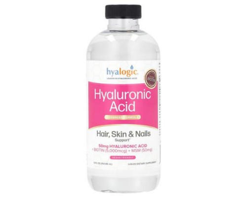 Hyalogic, Hyaluronic Acid, Advanced Formula, Hair, Skin & Nails Support, 12 fl oz (354.88 ml)