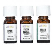 Aura Cacia, Fresh Home, Pure Essential Oil Blends, 3 Bottles, 0.25 fl oz (7.4 ml) Each