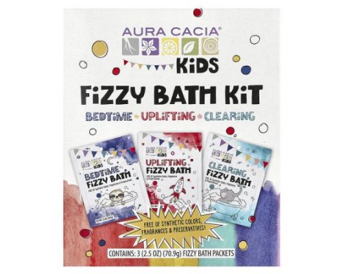 Aura Cacia, Kids, Fizzy Bath Kit, Variety , 3 Packets, 2.5 oz (70.9 g) Each Aura Cacia, Kids, Fizzy Bath Kit, Variety , 3 Packets, 2.5 oz (70.9 g) Each