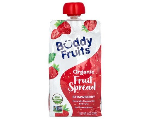 Buddy Fruits, Organic Fruit Spread, Strawberry, 13 oz (370 g) Buddy Fruits, Organic Fruit Spread, Strawberry, 13 oz (370 g)