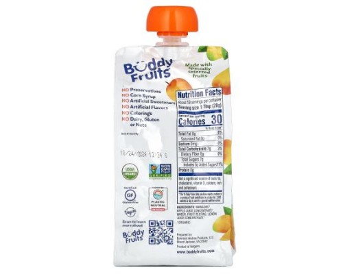 Buddy Fruits, Organic Fruit Spread, Mango, 13 oz (370 g) Buddy Fruits, Organic Fruit Spread, Mango, 13 oz (370 g)