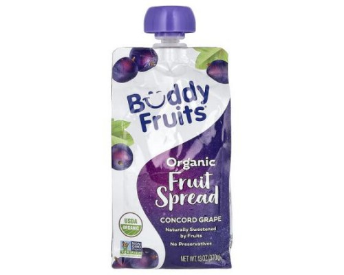 Buddy Fruits, Organic Fruit Spread, Concord Grape, 13 oz (370 g) Buddy Fruits, Organic Fruit Spread, Concord Grape, 13 oz (370 g)