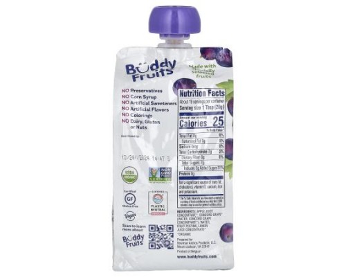 Buddy Fruits, Organic Fruit Spread, Concord Grape, 13 oz (370 g) Buddy Fruits, Organic Fruit Spread, Concord Grape, 13 oz (370 g)