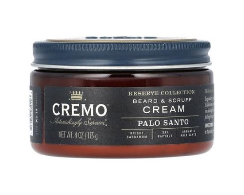 Cremo, Reserve Collection, Beard & Scruff Cream, Palo Santo, 4 oz (113 g) Cremo, Reserve Collection, Beard & Scruff Cream, Palo Santo, 4 oz (113 g)