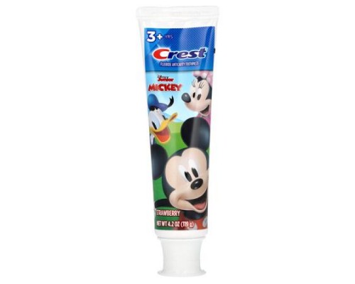 Crest, Fluoride Anticavity Toothpaste, Disney Junior Mickey, 3+ Yrs, Strawberry, 4.2 oz (119 g) Crest, Fluoride Anticavity Toothpaste, Disney Junior Mickey, 3+ Yrs, Strawberry, 4.2 oz (119 g)