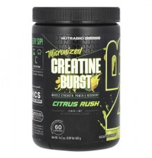 NutraBio, Micronized Creatine Burst, Citrus Rush Lemon Lime, 0.89 lb (402 g)