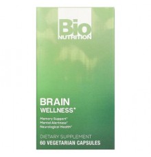 Bio Nutrition, Brain Wellness, 60 Vegetarian Capsules