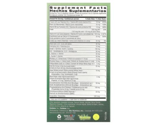 Bio Nutrition, Brain Wellness, 60 Vegetarian Capsules Bio Nutrition, Brain Wellness, 60 Vegetarian Capsules