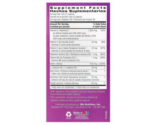 Bio Nutrition, Premium Hair, Skin & Nails, 60 Capsules Bio Nutrition, Premium Hair, Skin & Nails, 60 Capsules