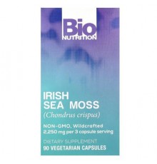 Bio Nutrition, Irish Sea Moss, 90 Vegetarian Capsules (750 mg per Capsule)