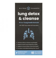 NutraChamps, Lung Detox & Cleanse, 60 Easy-To-Swallow Vegan Capsules