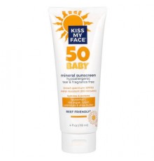 Kiss My Face, 50 Baby, Mineral Sunscreen, SPF 50, Fragrance Free, 4 fl oz (118 ml)