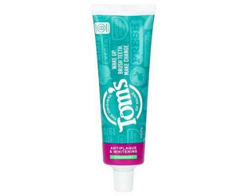 Tom's of Maine, Antiplaque & Whitening Toothpaste, Fluoride Free, Spearmint , 4.5 oz (127 g)
