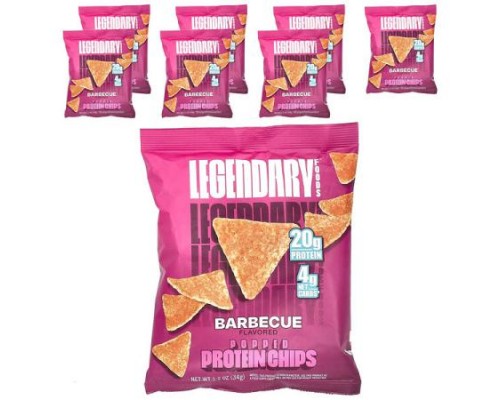 Legendary Foods, Popped Protein Chips, Barbecue, 7 Bags, 1.2 oz (34 g) Each Legendary Foods, Popped Protein Chips, Barbecue, 7 Bags, 1.2 oz (34 g) Each