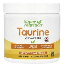 Super Nutrition, Taurine, Unflavored, 7.05 oz (200 g)
