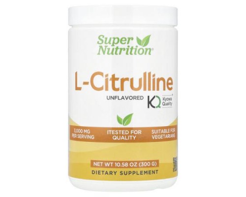 Super Nutrition, L-Citrulline, Unflavored, 10.58 oz (300 g) Super Nutrition, L-Citrulline, Unflavored, 10.58 oz (300 g)