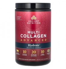 Ancient Nutrition, Multi Collagen Advanced, Hydrate, Lemon Lime, 17 oz (483 g)