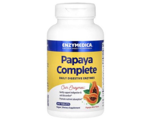 Enzymedica, Papaya Complete, Papaya Mint, 240 Tablets