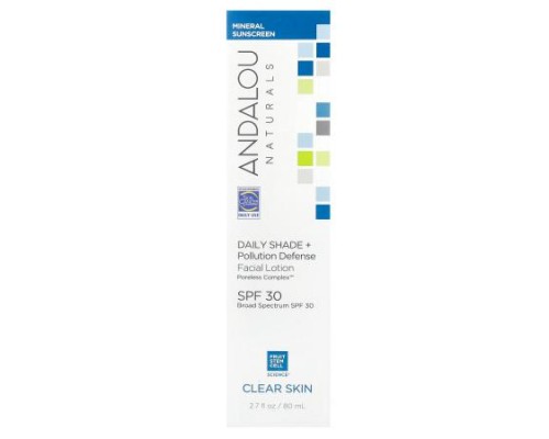 Andalou Naturals, Daily Shade + Pollution Defense, Facial Lotion, SPF 30 , 2.7 fl oz (80 ml) Andalou Naturals, Daily Shade + Pollution Defense, Facial Lotion, SPF 30 , 2.7 fl oz (80 ml)