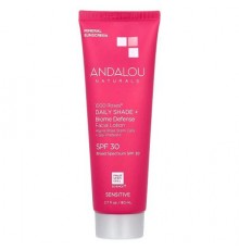 Andalou Naturals, 1000 Roses, Daily Shade + Biome Defense, Facial Lotion, SPF 30, 2.7 fl oz (80 ml)