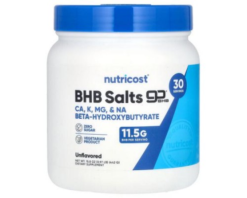 Nutricost, BHB Salts, goBHB®, Unflavored, 0.97 lb (442 g) Nutricost, BHB Salts, goBHB®, Unflavored, 0.97 lb (442 g)