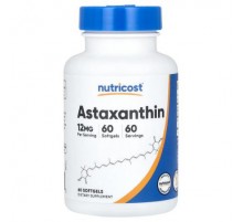 Nutricost, Astaxanthin, 12 mg, 60 Softgels