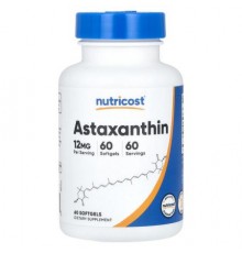 Nutricost, Astaxanthin, 12 mg, 60 Softgels