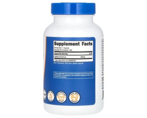 Nutricost, Caffeine , 200 mg , 250 Capsules