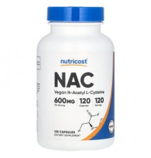 Nutricost, NAC, Vegan N-Acetyl L-Cysteine, 600 mg, 120 Capsules