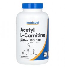 Nutricost, Acetyl L-Carnitine, 500 mg , 180 Capsules