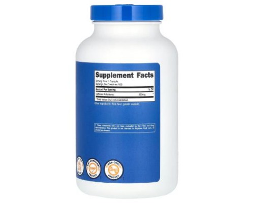 Nutricost, Caffeine, 200 mg, 500 Capsules