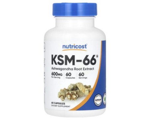 Nutricost, KSM-66, Ashwagandha Root Extract, 600 mg, 60 Capsules