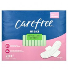 Carefree, Maxi, Super Long with Wings, 28 Pads