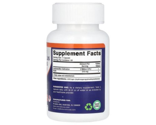 Vitamatic, Lactobacillus Salivarius, 2 Billion CFU, 60 DRCaps