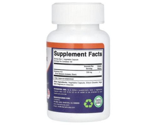 Vitamatic, Berberine, 500 mg, 60 Vegetable Capsules Vitamatic, Berberine, 500 mg, 60 Vegetable Capsules