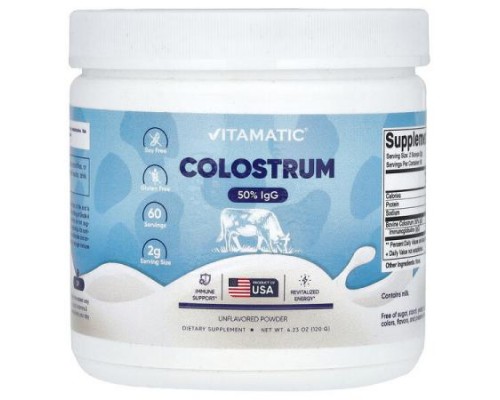 Vitamatic, Colostrum, Unflavored, 4.23 oz (120 g)