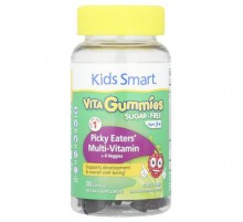 Kids Smart, Kids Smart® Vita Gummies, Picky Eaters' Multi-Vitamin + 4 Veggies, Ages 3+, Citrus Berry, 30 Gummies
