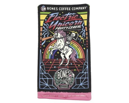 Bones Coffee Company, Electric Unicorn, Fruity Cereal, Ground, Medium Roast, 12 oz (340 g) Bones Coffee Company, Electric Unicorn, Fruity Cereal, Ground, Medium Roast, 12 oz (340 g)