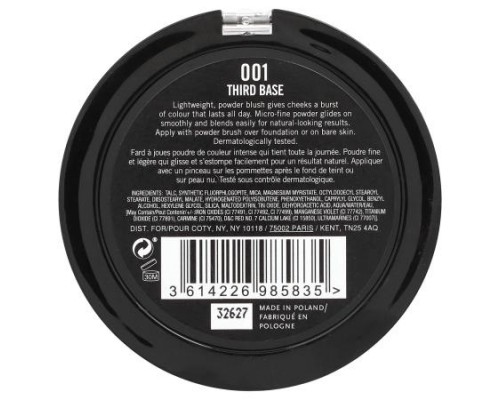 Rimmel London, Maxi Blush, 001 Third Base, 0.31 oz (9 g)