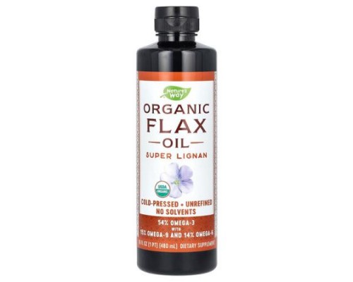 Nature's Way, Organic Flax Oil, Super Lignan, 16 fl oz (480 ml) Nature's Way, Organic Flax Oil, Super Lignan, 16 fl oz (480 ml)