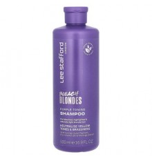Lee Stafford, Bleach Blondes, Purple Toning Shampoo, For Bleached, Highlighted & Naturally Light Blonde Hair, 16.9 fl oz (500 ml)