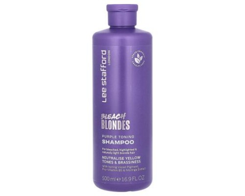 Lee Stafford, Bleach Blondes, Purple Toning Shampoo, For Bleached, Highlighted & Naturally Light Blonde Hair, 16.9 fl oz (500 ml) Lee Stafford, Bleach Blondes, Purple Toning Shampoo, For Bleached, Highlighted & Naturally Light Blonde Hair, 16.9 fl oz (500 ml)
