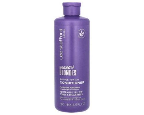 Lee Stafford, Bleach Blondes, Purple Toning Conditioner, For Bleached, Highlighted & Naturally Light Blonde Hair, 16.9 fl oz (500 ml) Lee Stafford, Bleach Blondes, Purple Toning Conditioner, For Bleached, Highlighted & Naturally Light Blonde Hair, 16.9 fl oz (500 ml)