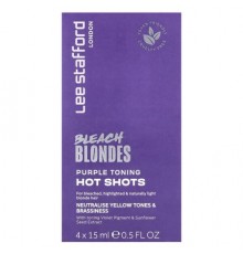 Lee Stafford, Bleach Blondes, Purple Toning Hot Shots, 4 Sachets, 0.5 fl oz (15 ml)