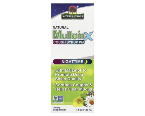 Nature's Answer, Natural Mullein-X Cough Syrup PM, Nighttime , 4 fl oz (120 ml)