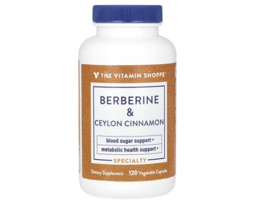 The Vitamin Shoppe, Berberine & Ceylon Cinnamon, 120 Vegetable Capsules