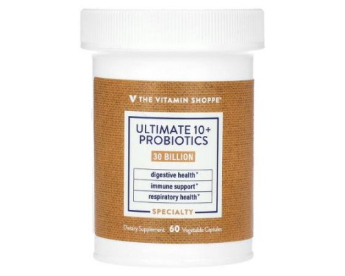 The Vitamin Shoppe, Ultimate 10+ Probiotics, 30 Billion CFU, 60 Vegetable Capsules